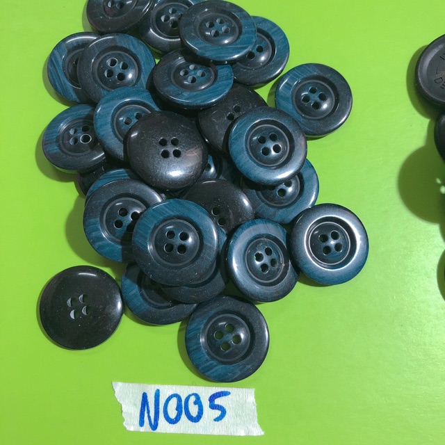 Combo 5 cúc áo,khuy áo ,nút áo đen size to N005-008