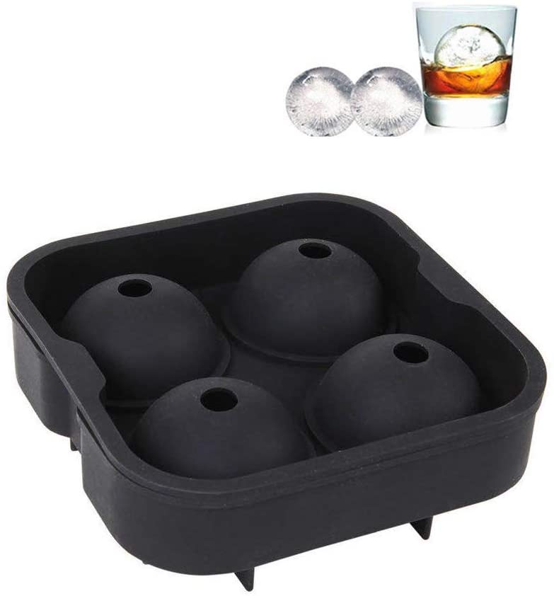 Khuôn Làm Nước Đá Anaeat 4 Ngăn Hình Khối 3D Bằng Silicon Cho Rượu Whisky/Đồ Uống Nhà Bếp/Quầy Bar