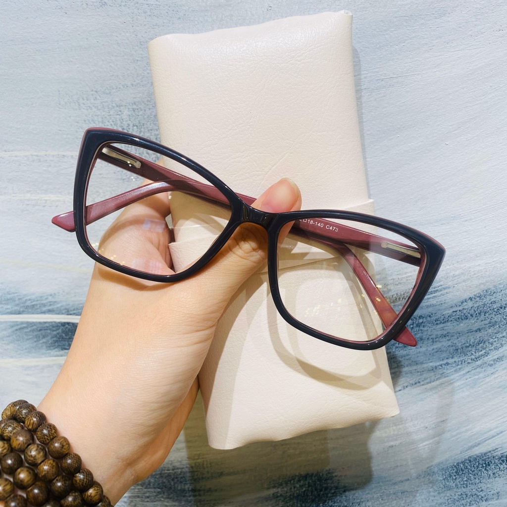 Gọng kính nhựa acetate thời trang nam nữ cao cấp dáng mắt mèo OURESS 8391