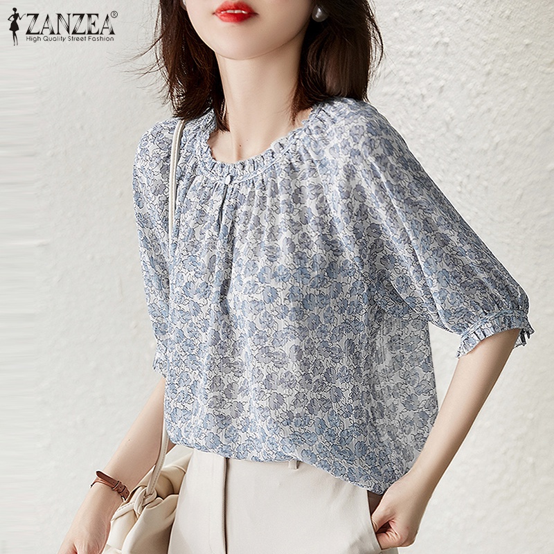 Áo Zanzea phối ren hoa tay lửng thanh lịch dành cho nữ