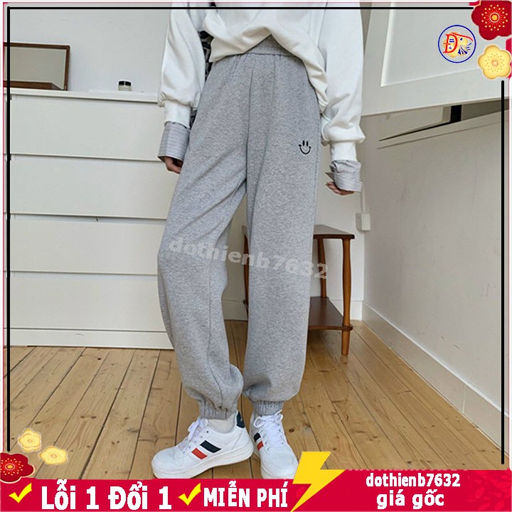 Quần ống xuông ⚡️ Giá Sập Sàn ⚡️ Quan dài Jogger Nam Nữ  Dài Ống Rộng Bo thếu icon Chất Nỉ thun co giãn siêu thoải mái