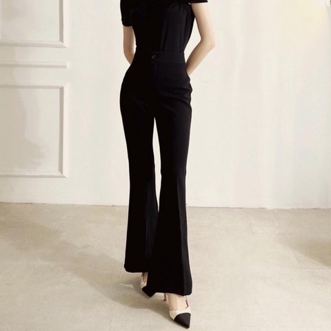 Quần nữ ống loe cạp cao GAMI H.I.U Fashion design , vải tuyết mưa cao cấp form chuẩn hack dáng con gái HIU ROOM