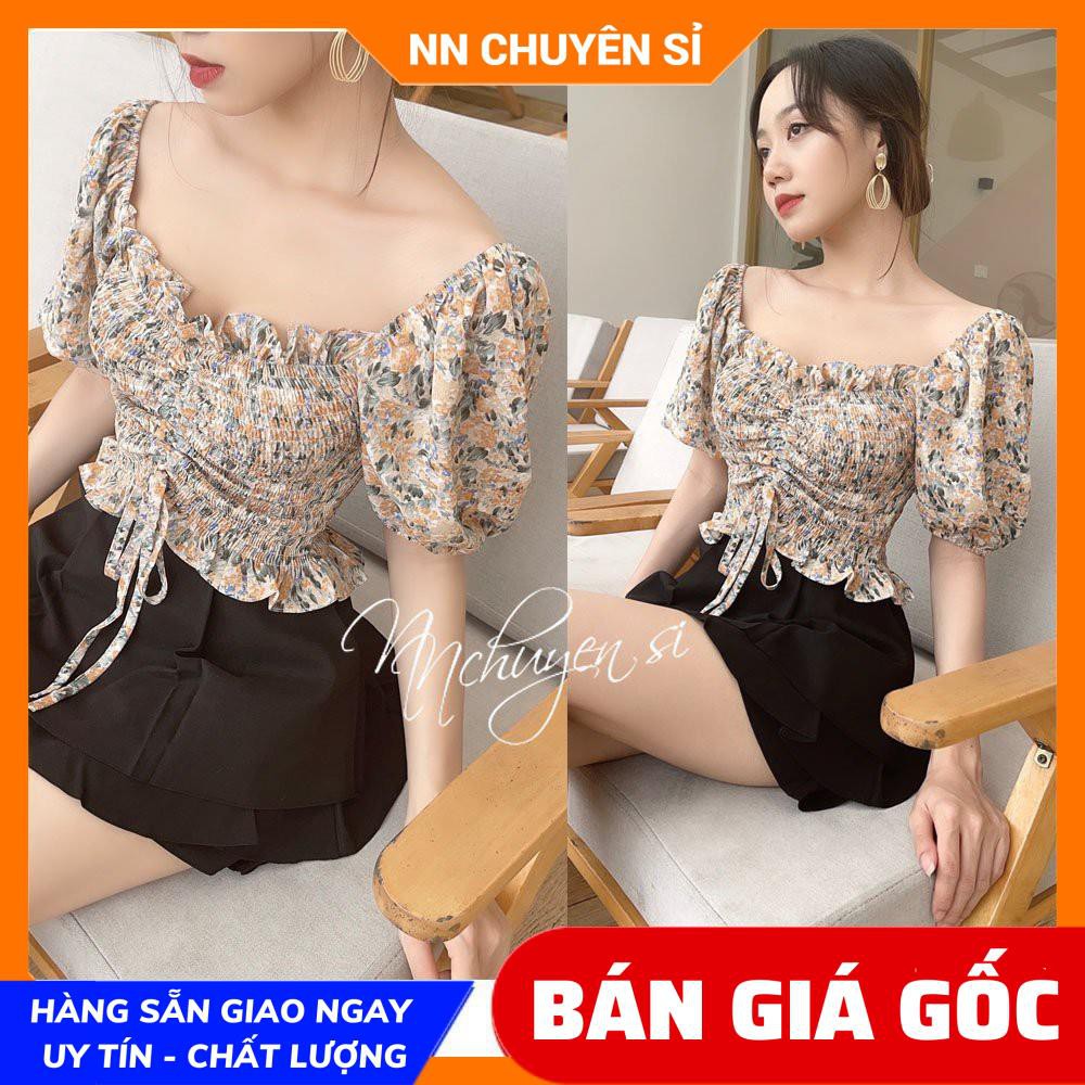 ⚡ ẢNH THẬT ⚡ HÀNG ĐẸP ⚡ SLE211 ⚡ ÁO NHÚNG HOA - ÁO NHÚNG HOA RÚT EO - CROPTOP HOA NHÍ - ÁO VOAN KIỂU