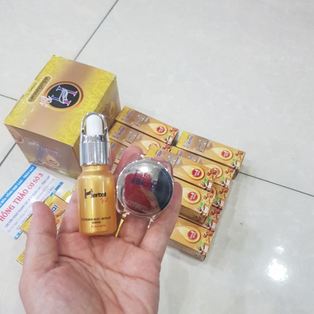 Combo serum&kem HERBAL TURERIC GOLD THÁI lan