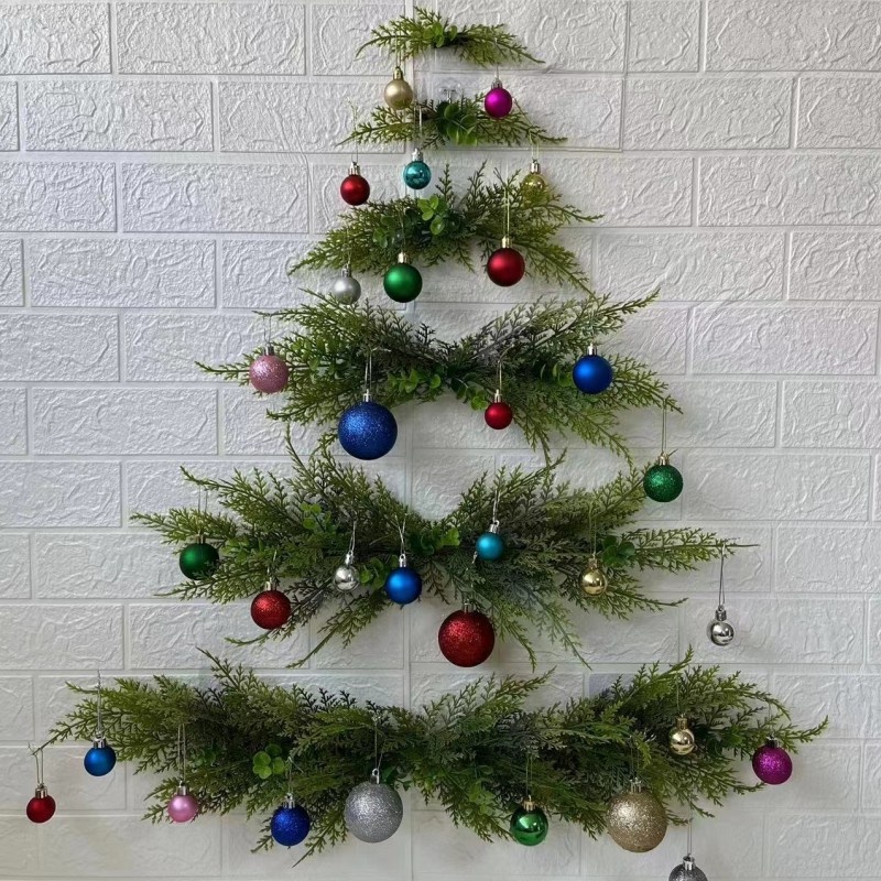 1 Bộ Cây Thông Giáng Sinh Bằng Nhựa PVC Gắn Tường Trang Trí Nhà Cửa DIY