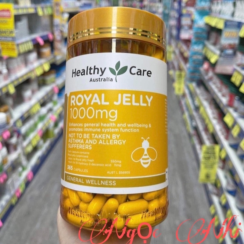 Sữa Ong Chúa Royal Jelly 1000mg Healthy Care Úc 365v
