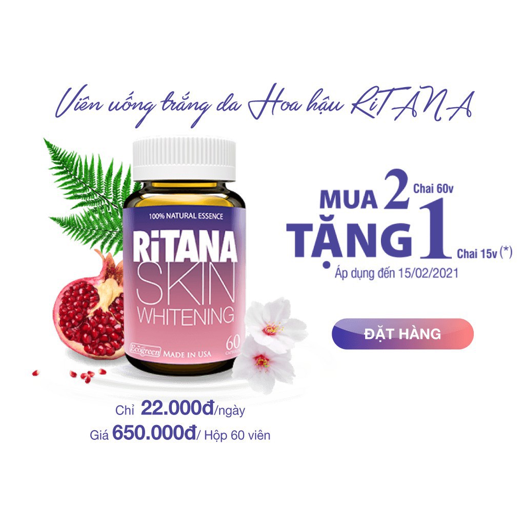 [GIÁ GỐC] Ritana viên uống trắng da - Hộp 60 viên