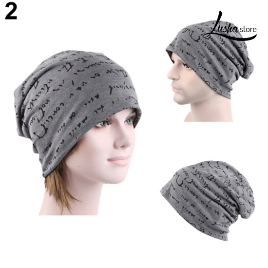 Lush Mũ Turban In Chữ Thời Trang Unisex