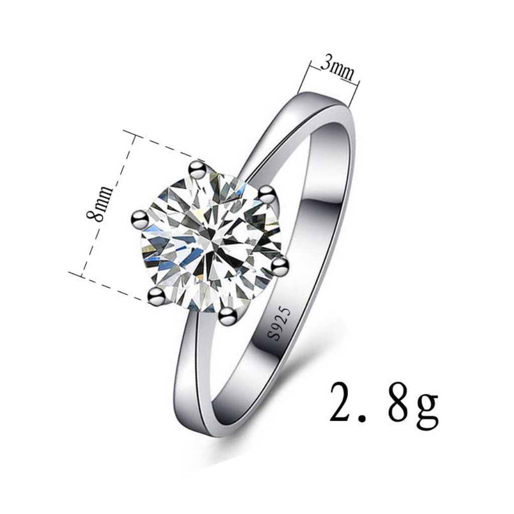 Nhẫn Bạc Nữ S925 Kim Cương Zircon Sang Trọng Quí Phái RBYDH