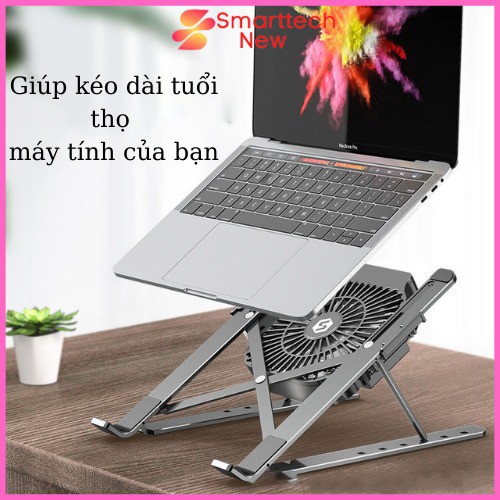 Đế Tản Nhiệt Laptop, Macbook, Ipad Cao Cấp Bằng Nhôm Kèm Quạt  ,Quạt Tản Laptop Quạt Mạnh Làm Mát Cực Nhanh | BigBuy360 - bigbuy360.vn