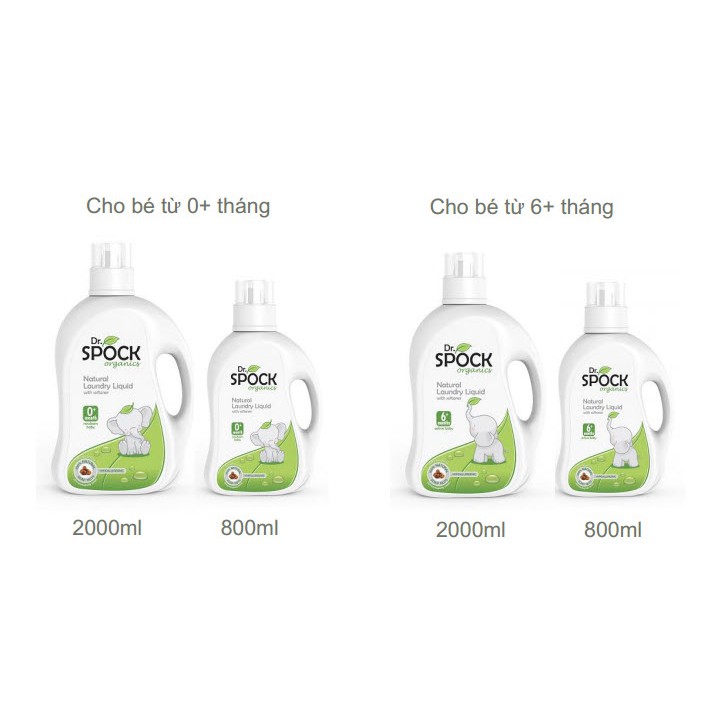 Nước giặt xả Dr. Spock Organics can 2L nhập khẩu