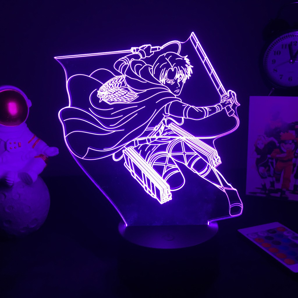 Đèn Led Ngủ Để Bàn Hình Levi Aot Levi Phim Attack On Titan 3d Trang Trí Phòng Ngủ Cho Bé