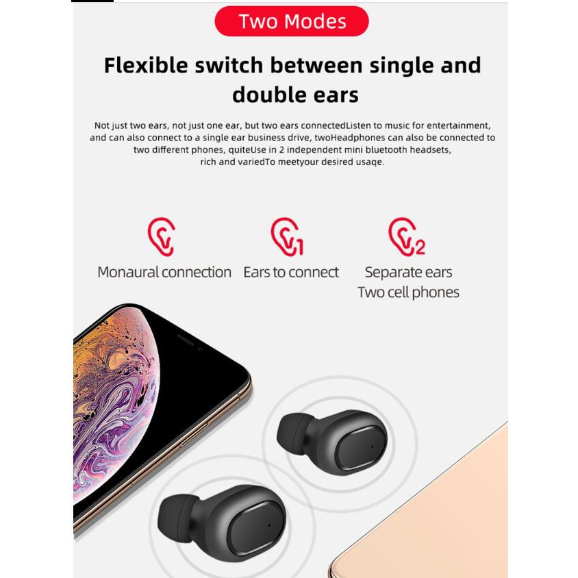 Tai nghe Bluetooth M1 TWS nhét tai không dây nhét tai 2 bên kèm mic