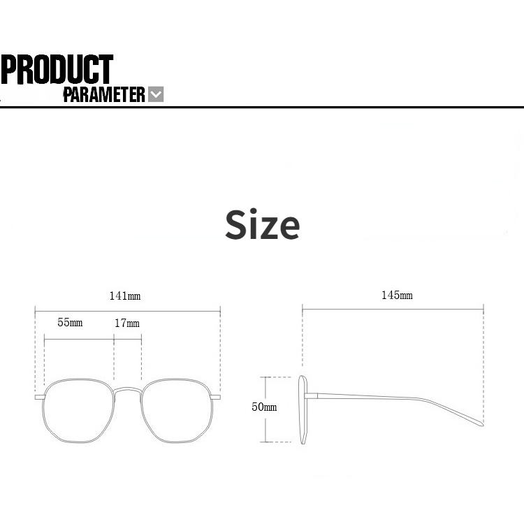 Kính bảo vệ bức xạ thời trang dành cho nữ Gọng kính lớn chất liệu kim loại chống ánh sáng xanh