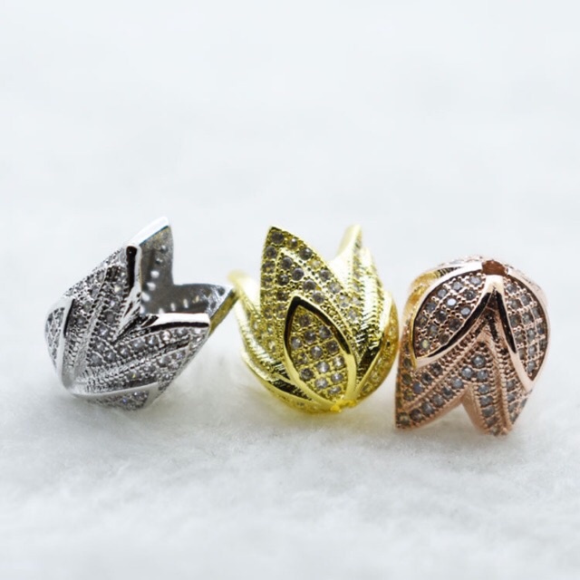 KHO SỈ  Charm nụ hoa đính đá siêu xinh- Hàng loại 1 cực đẹp PL026