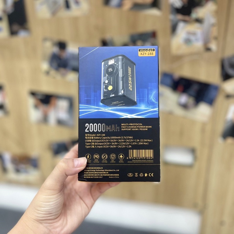 Sạc dự phòng KY 20.000 mAh trong suốt chính hãng