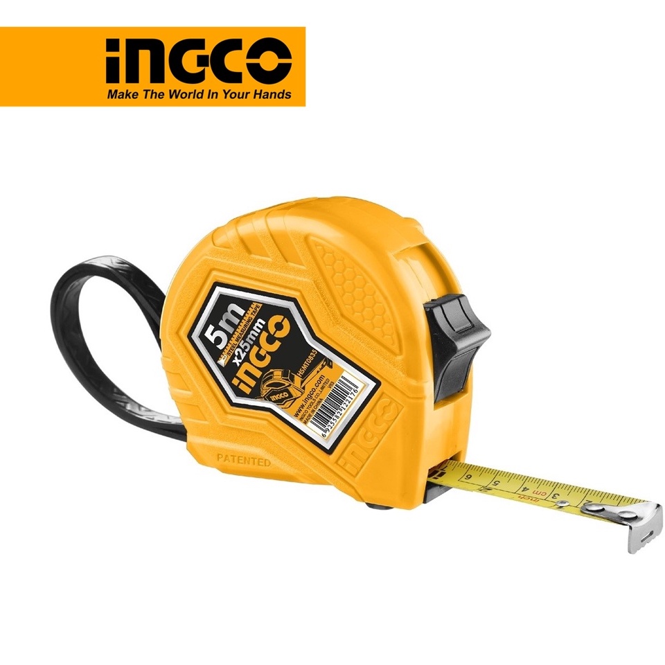 [Mã LIFEMALL2503 giảm 15% đơn 99K] Thước cuộn 5 mét vỏ nhựa ABS - Đo kép 2 đơn vị cm &amp; Inch INGCO HSMT0835