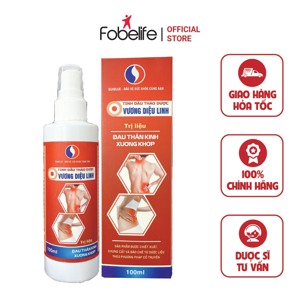 Xịt Tinh Dầu Thảo Dược Vương Linh Diệu Fobelife Giảm Đau Nhức Xương Khớp 100ml