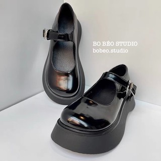 Giày ulzzang mary jane đế bự 4.5cm - leather spong mary jane shoes