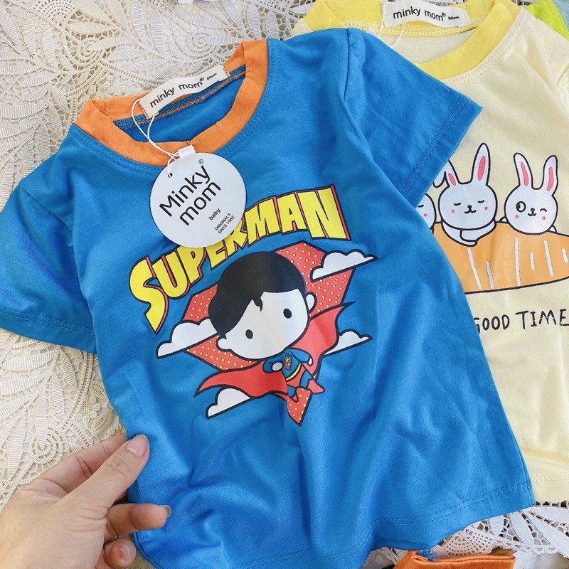 BỘ TAY NGẮN QUẦN DÀI THUN LẠNH SUPERMAN CHO BÉ TỪ 8-19kg