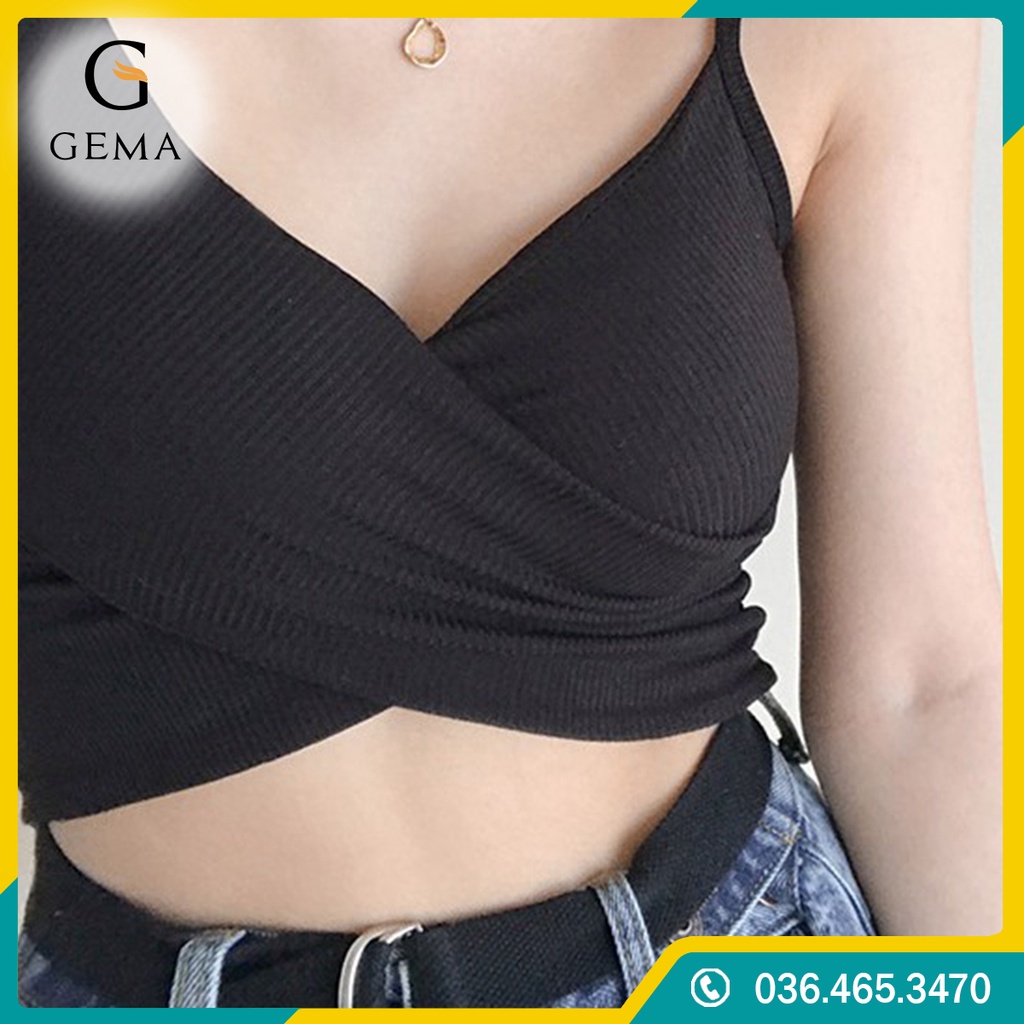 Bra thun tăm chéo siêu xinh, Áo ngực thun tăm chéo dây mảnh mẫu mới