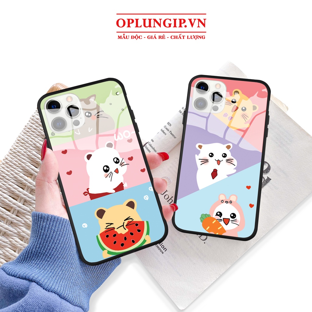 Ốp lưng kính in hình mèo thỏ cho iphone 14 13 pro max mini 11 12 pro max mini 6 s plus 7 8 plus X r s max