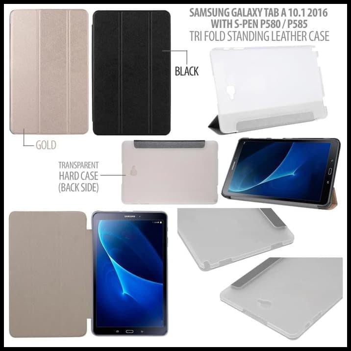 Bao Da Máy Tính Bảng Nắp Lật Màu Đen D6c2 Cho Samsung Galaxy Tab A 10.1 A6 2016 P585y N2zb