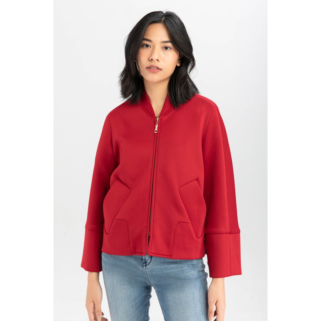 Áo khoác nữ dáng suông kéo khóa IVY moda MS 77B3660