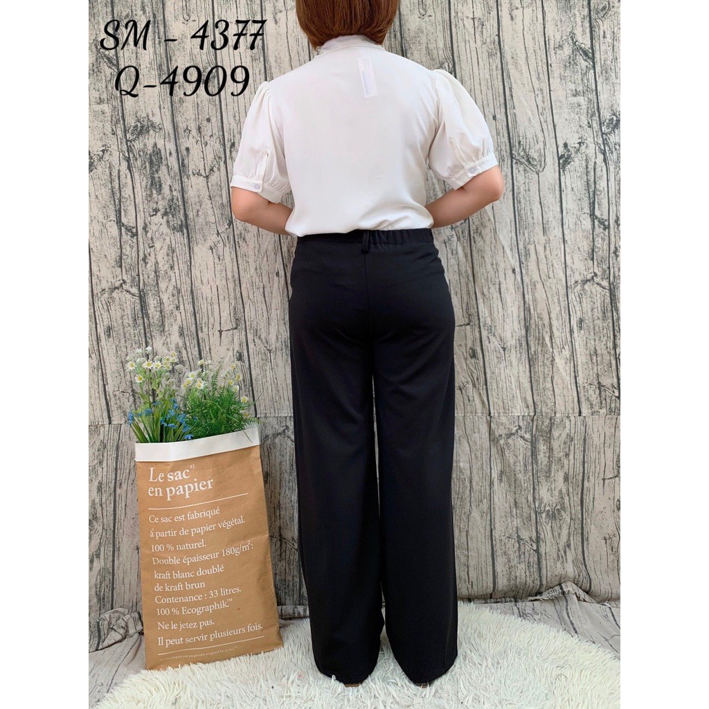 SALE 4909 Quần Culottes BIG SIZE ống suông phía sau lưng thun