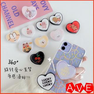 popsocket cartoon cute love heart shape epoxy folding mobile phone holder ring holder cute korea bear cherry XS 7plus Xr MAX 8 8plus 11 11ProMax 🎈AVE