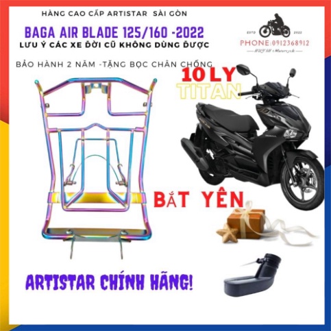 Baga AB Air Blade 160-125 2023 Đen Tĩnh Điện , Titan, Inox Chính Hãng Artistar BẮT YÊN