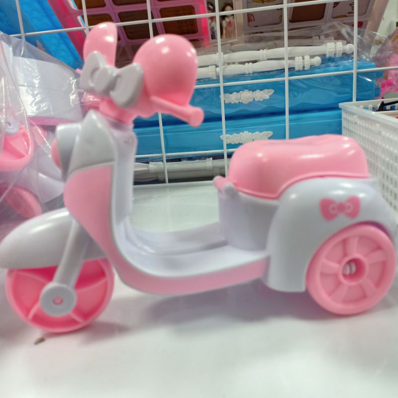 Đồ Chơi Cho Búp Bê 1/8 ,Xe máy mini màu hồng dễ thương