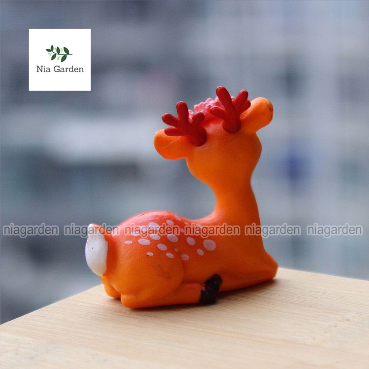 Mô hình nai hươu Bambi trang trí tiểu cảnh mini vườn terrarium chậu cây để bàn Nia Garden N5