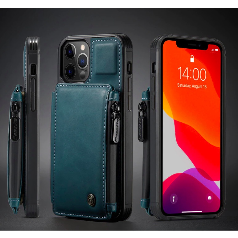 Ốp Lưng Da Bò Chính Hãng CaseMe Kèm Ví Chống Sốc Cho iPhone 11/ 11 pro/ 11 Pro Max/ 12/12 Pro / 12 Pro Max