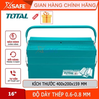 Hộp đựng đồ nghề total tht10702 kích thước 400x200x159mm, độ dày thép 0.6-0.8mm, gồm 3 tầng