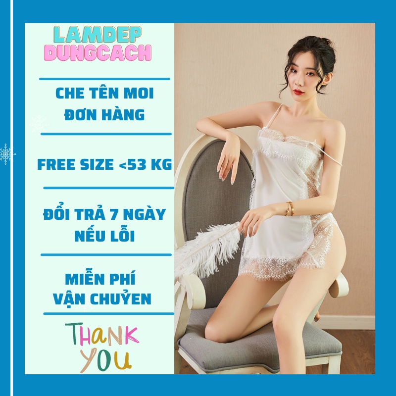 Đầm ngủ sexy lụa thun cotton phối ren gợi cảm quyến rũ - LAMDEPDUNGCACH-VM1526