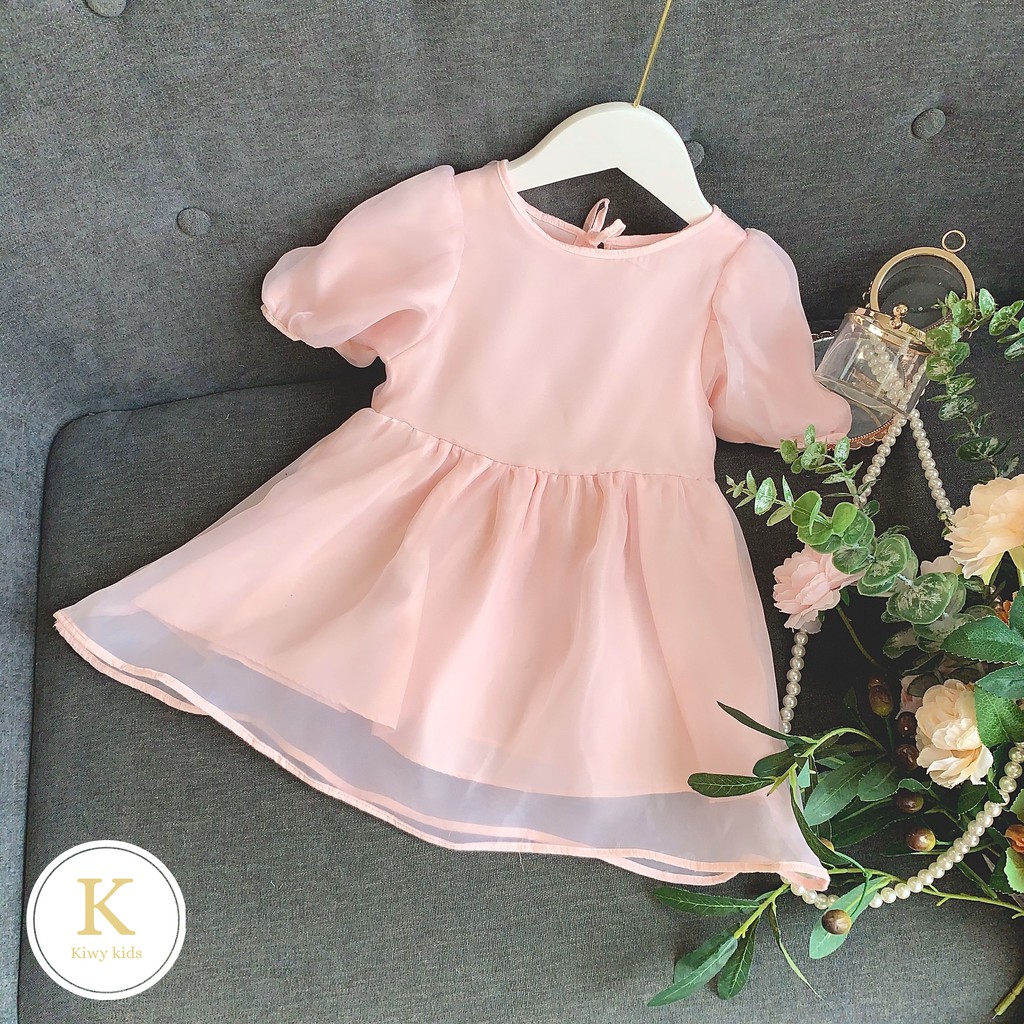 Váy công chúa cho bé gái KIWY KIDS chất voan kính bồng bềnh Kidsh2131 cho bé từ 1 đến 5 tuổi