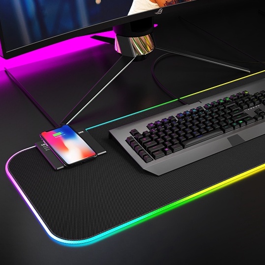 Tấm lót chuột cỡ lớn RGB  LED phát sáng nhiều màu Bàn di chuột máy tính chơi game dễ thương   Bàn di chuột