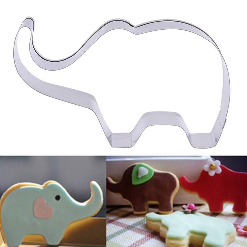 1 Khuôn Cắt Bánh Quy Hình Con Voi Bằng Thép Không Gỉ Dễ Thương