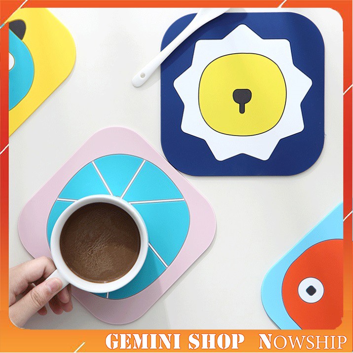 Miếng Lót Cốc Lót Nồi, Chén Cách Nhiệt Silicon Chống Thấm họa tiết đẹp xinh xắn MLC01