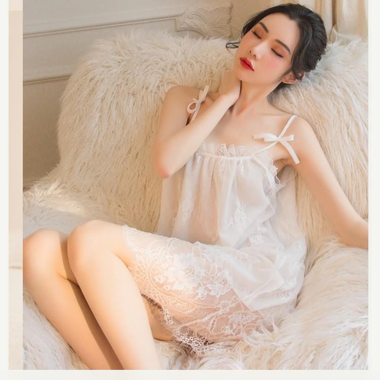 [Siêu Phẩm - Sang Đẹp] ♥Ảnh Thật♥4 màu Váy Ngủ Xuyên Thấu B1023 Đầm Công Chúa Voan Ren Cao Cấp Quảng Châu