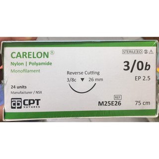 CHỈ NYLON THẨM MĨ CARELON CPT 3/0,hộp 24 sợi