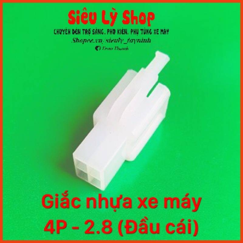 Giắc nhựa xe máy 4P - 2.8 Đầu cái (Túi 10cái)