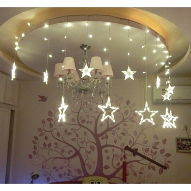 Dải Đèn LED 3.5m 138 Bóng Hình Ngôi Sao Trang Trí Nhà Ở / Sân Vườn