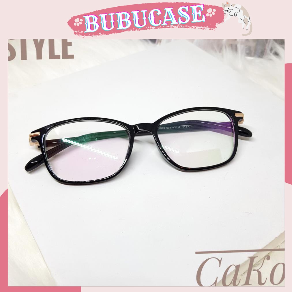 Gọng kính cận dẻo Hàn Quốc nam nữ - Kính mắt vuông màu đen - tặng hộp đựng kính sang trọng