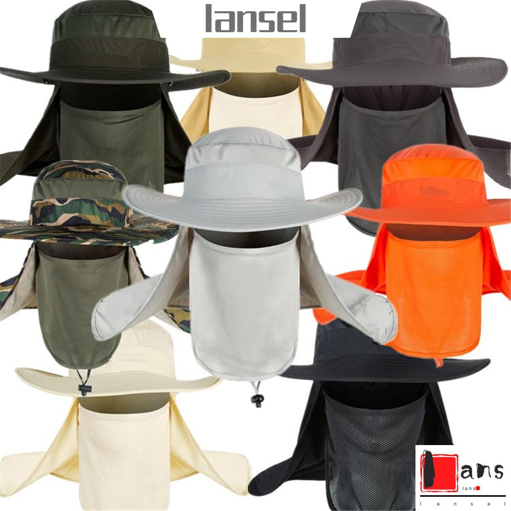 Mũ rộng vành kèm khẩu trang chống tia UV khi đi câu cá tiện lợi