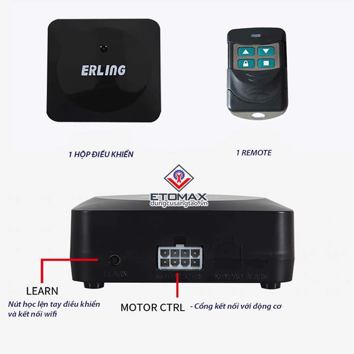 Bộ điều khiển cửa cuốn bằng điện thoại ERLING Bluetooth