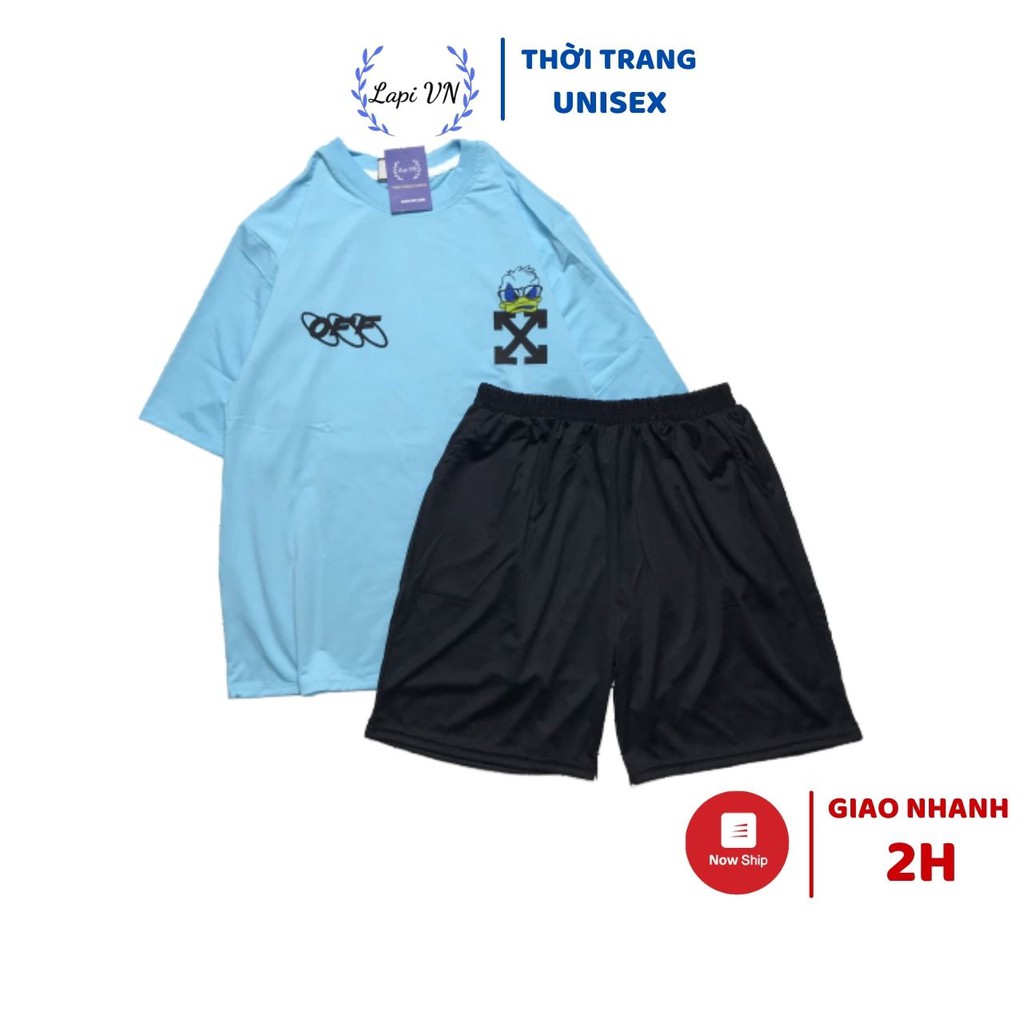 Set Hoạt Hình Donald Xanh Fom Rộng Unisex- Lapi VN, Đồ Thun Mặc Nhà, Freesize Tay Lỡ Phom Rộng