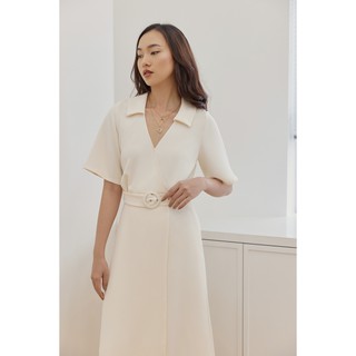 Đầm Cổ V Thắt Lưng EDINI - D1392