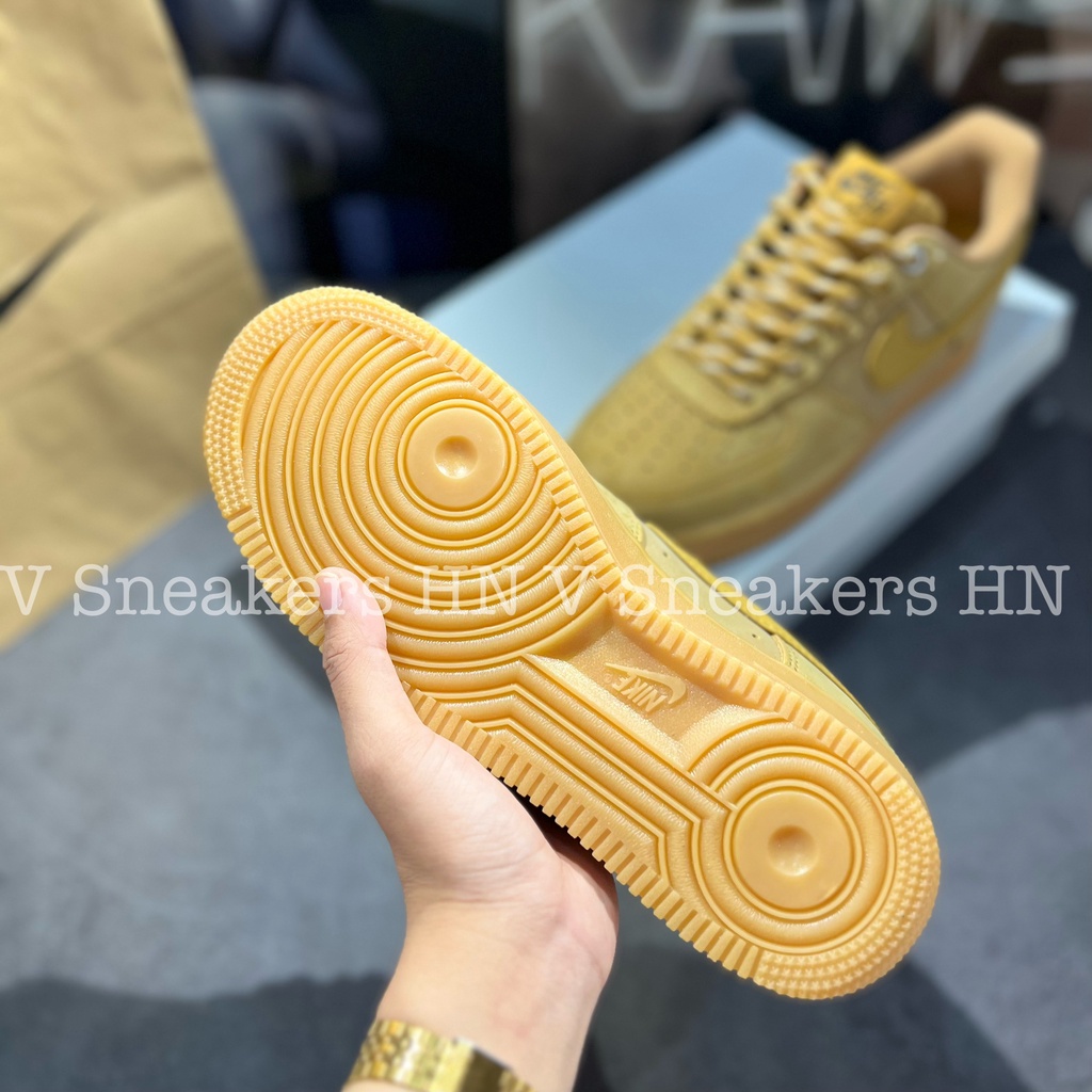 Giày AF1 Màu Vàng Da Bò Giày Air_Force 1 Low Flax Wheat Giày Thể Thao Af1 Vàng Bò